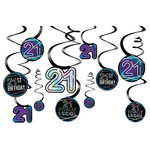 Amscan Finally Legal '21' Hanging Swirl Decorations - 12ct.