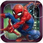 Amscan 9" Spiderman Webbed Wonder Square Plates - 8ct.