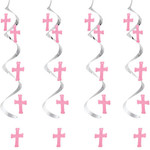 Creative Converting 24" Pink Cross Swirls - 5ct.