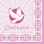 unique Pink Radiant Cross Confirmation Lunch Napkins - 16ct.