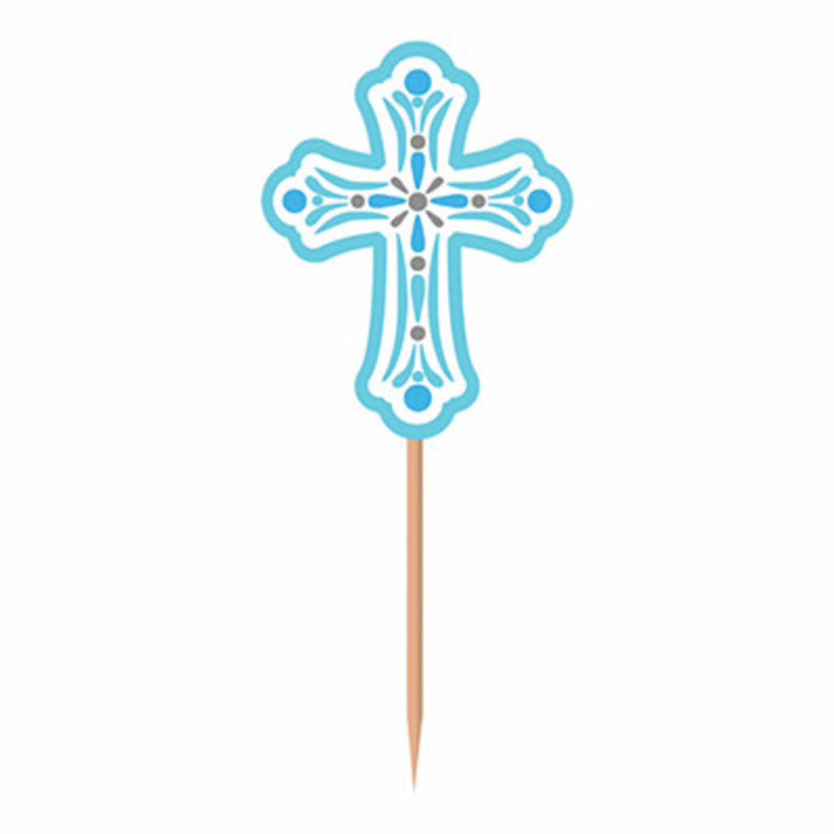 Amscan Blue Religious Cross Picks - 36ct.