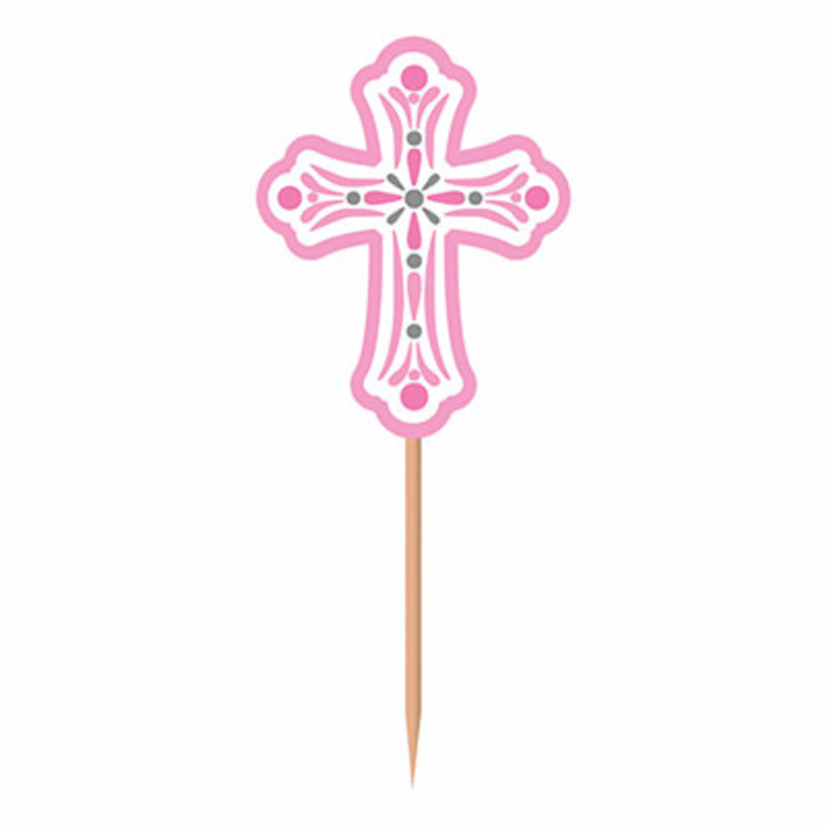 Amscan Pink Religious Cross Picks - 36ct.