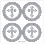 Amscan Silver Cross Decorative Labels - 20ct.