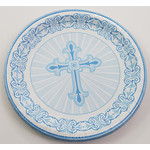 unique Blue Radiant Cross 7" Plates - 8ct.