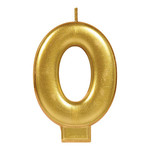 Amscan #0 Metallic Gold Number Candle - 1ct.