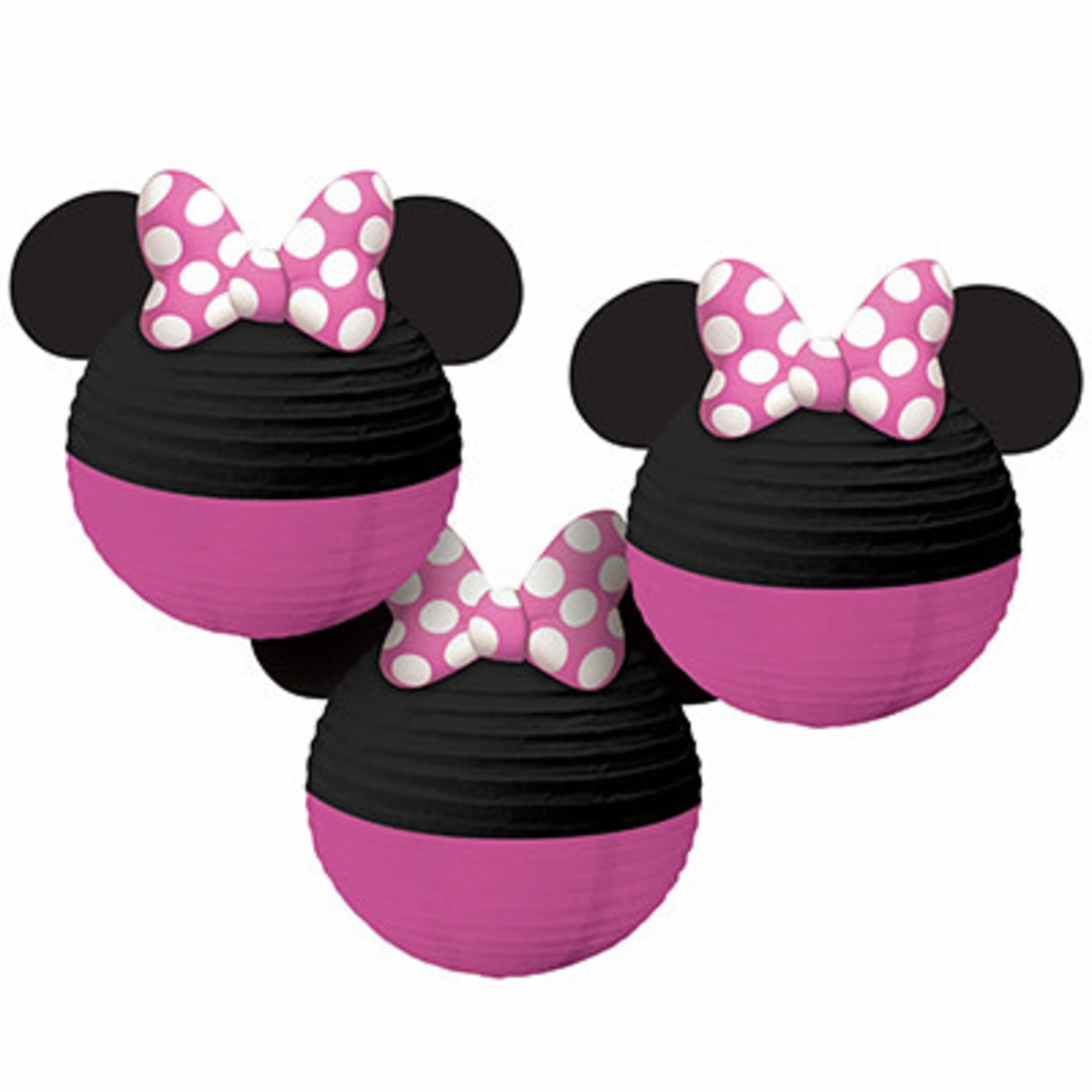 Amscan Minnie Mouse 9.5" Paper Lanterns - 3ct.