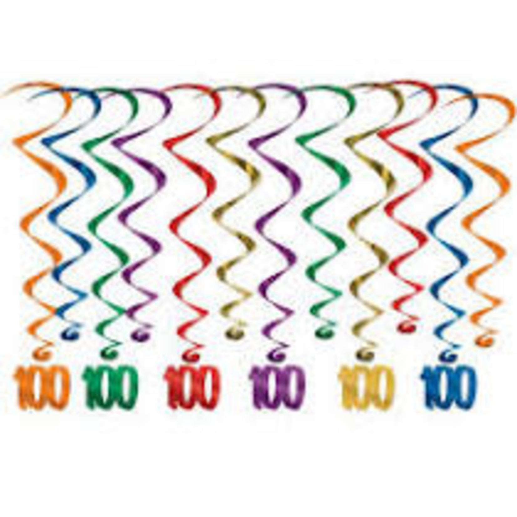 Beistle 100th Birthday Hanging Whirls - 12ct.