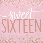 Amscan Sixteen Blush Birthday Lun. Napkins - 16ct.