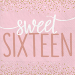 Amscan Sweet 16 Blush Birthday Lunch Napkins - 16ct.