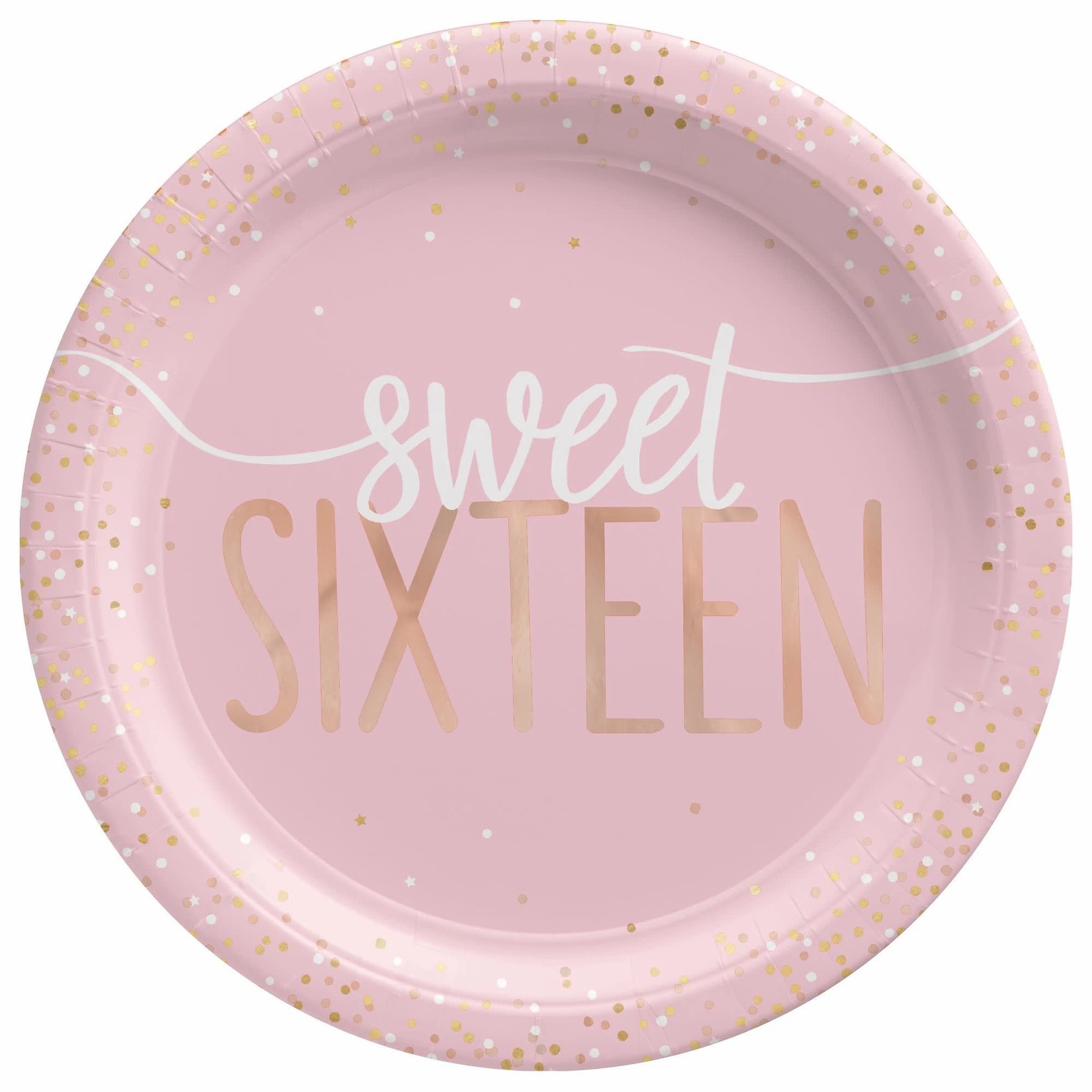Amscan Sixteen Blush Birthday 7" Plates - 8ct.
