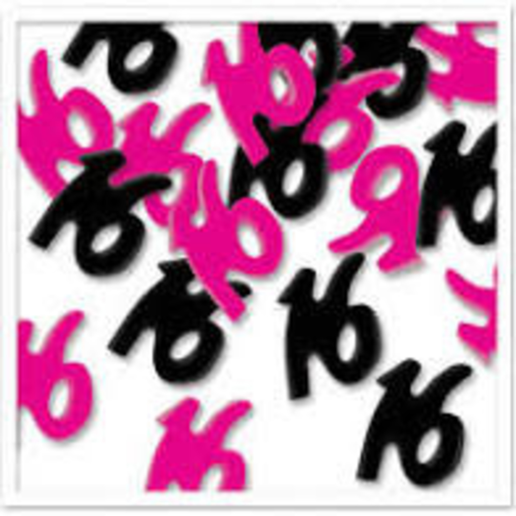 Beistle Pink & Black '16' Confetti