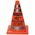 Amscan Caution 40th Birthday Zone Cone - 1ct.