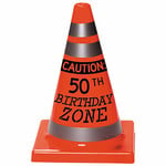 Amscan Caution 50th Birthday Zone Cone - 1ct.