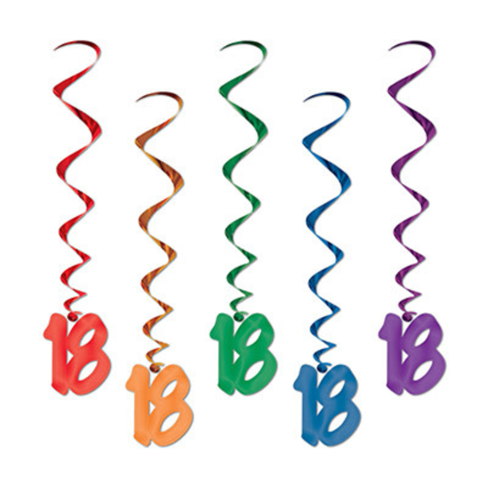 Beistle 36" 18th Birthday Hanging Whirls - 5ct.