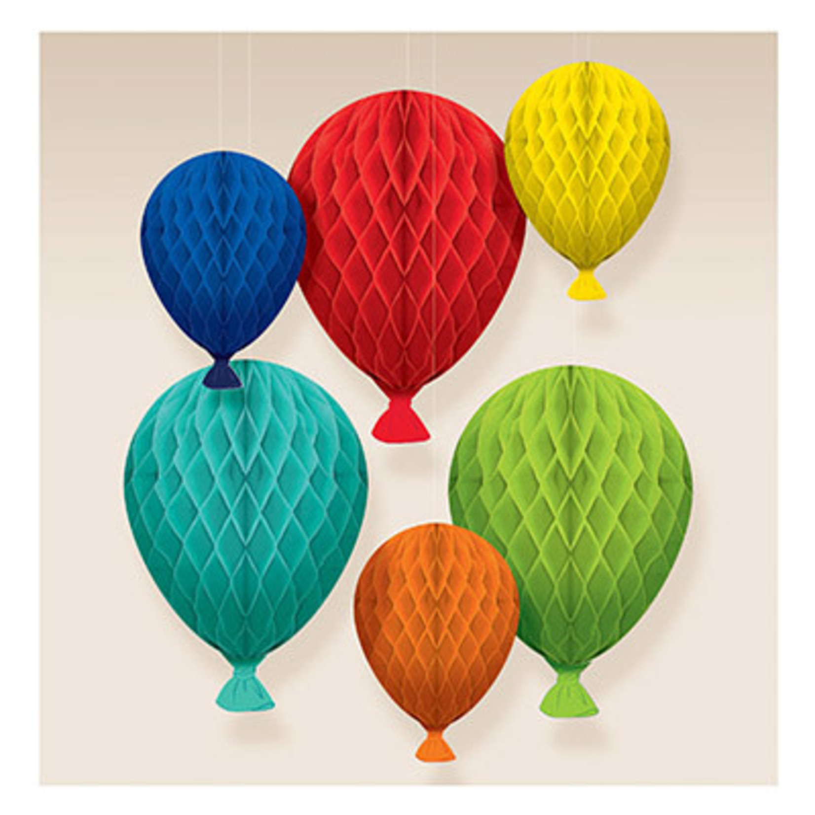 Amscan Birthday Balloon Honeycomb Decorations - 6ct.