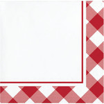 Creative Converting Red Classic Gingham Beverage Napkins - 16ct.