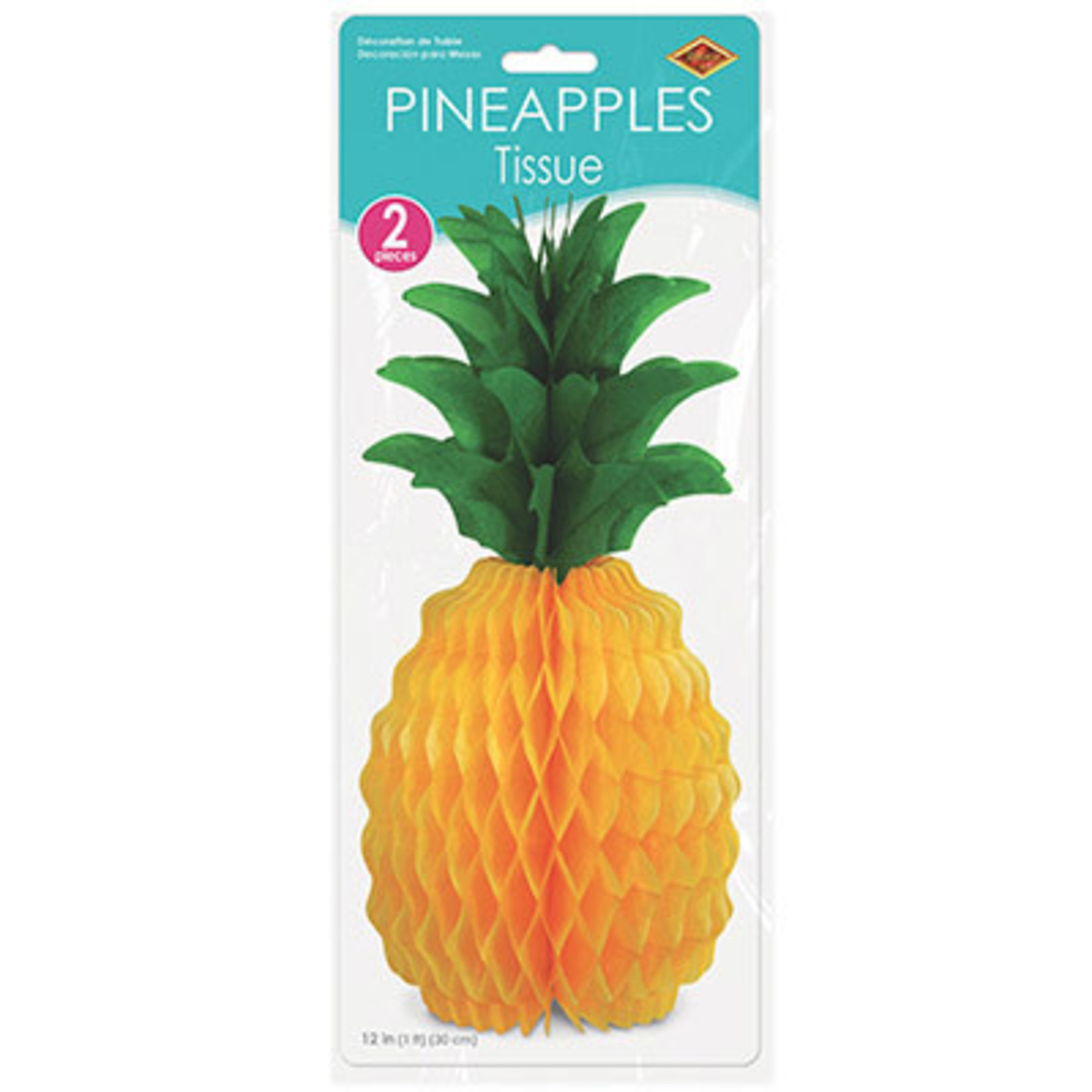 Beistle 12" Honeycomb Pineapples - 2ct.