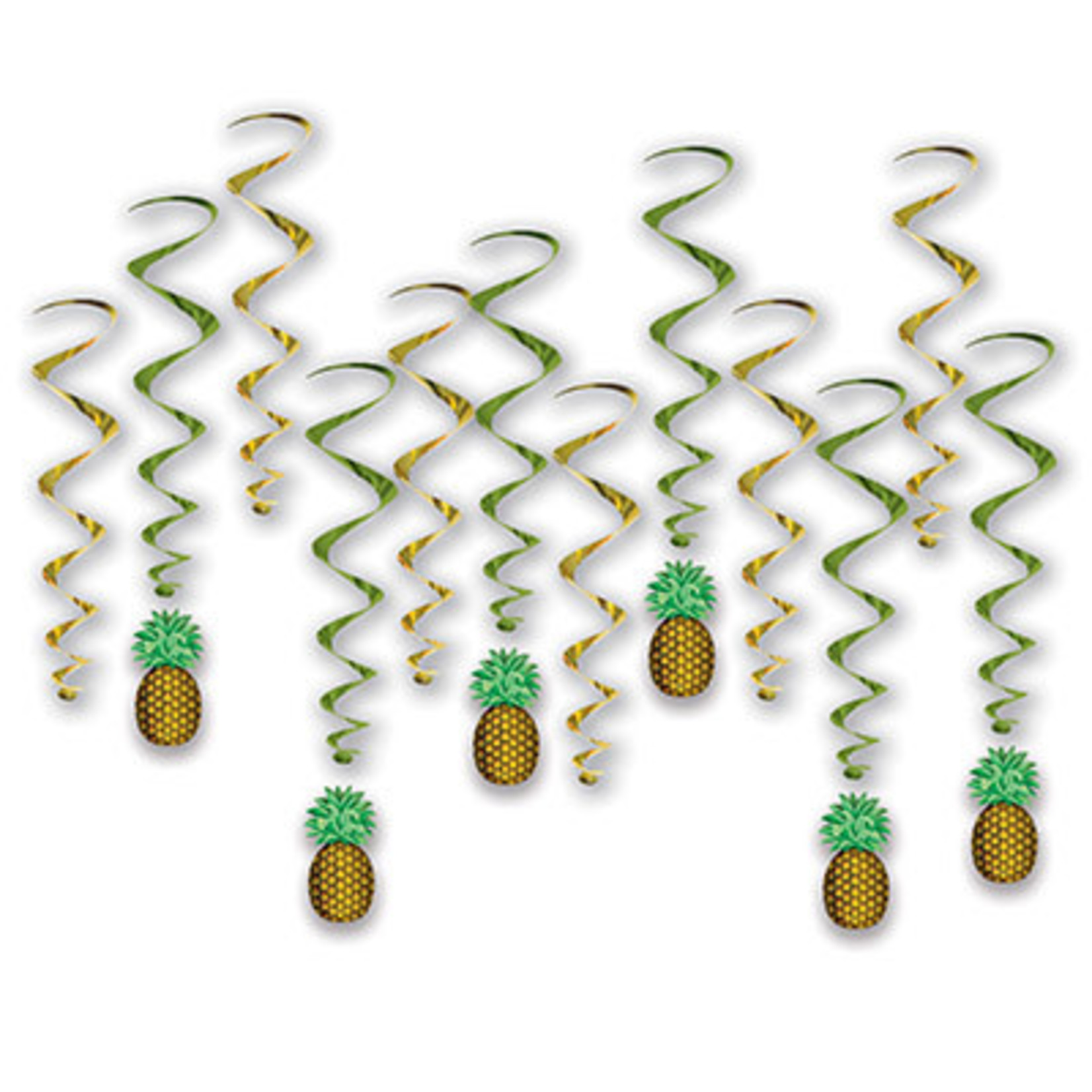 Beistle Pineapple Whirl Decorations - 12ct.