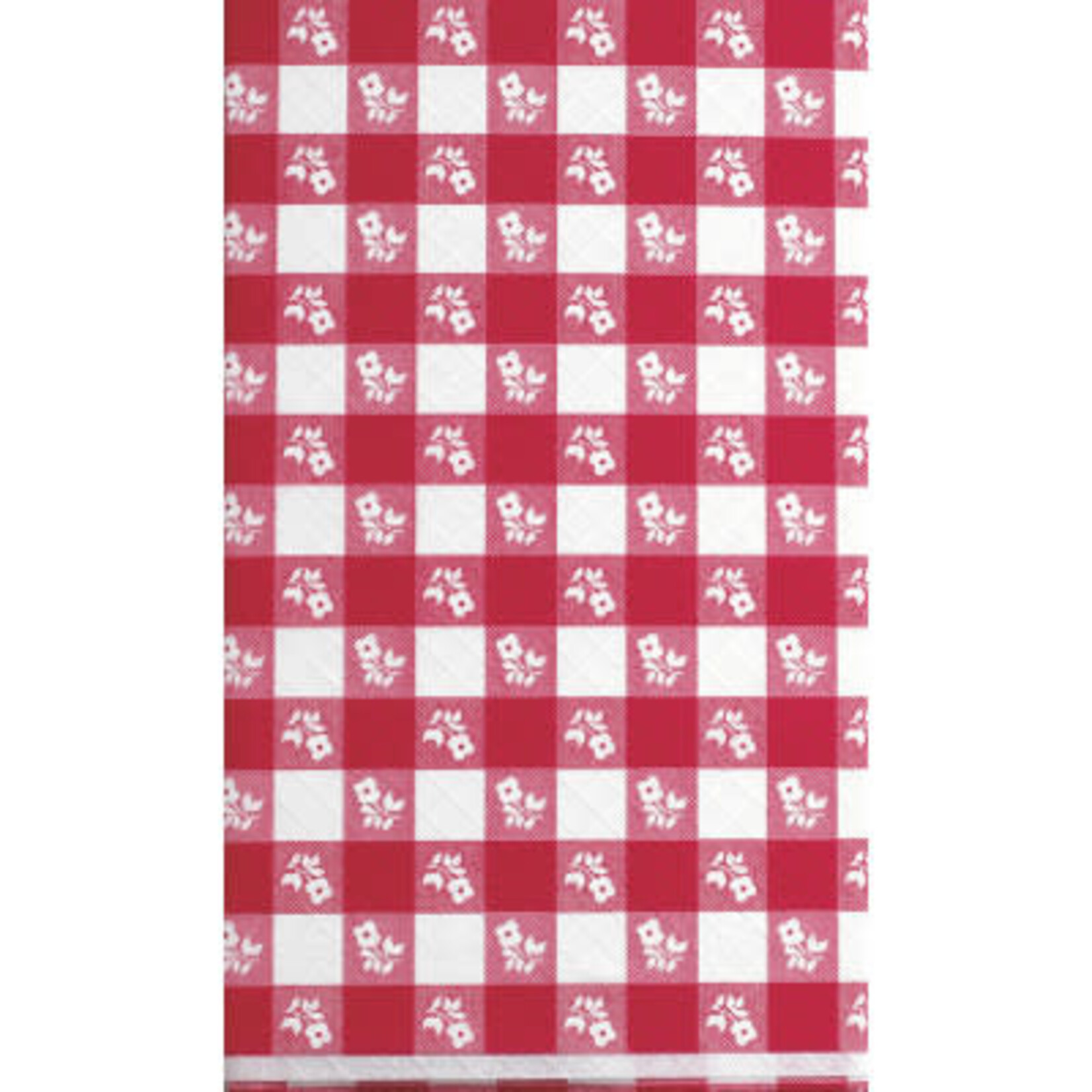Creative Converting Red Gingham Plastic Tablecover -  1ct. (54"x 108")