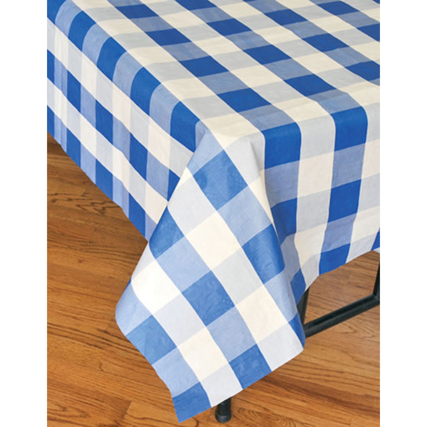 Havercamp Royal Blue Plaid Table Cover - 54" x 108"