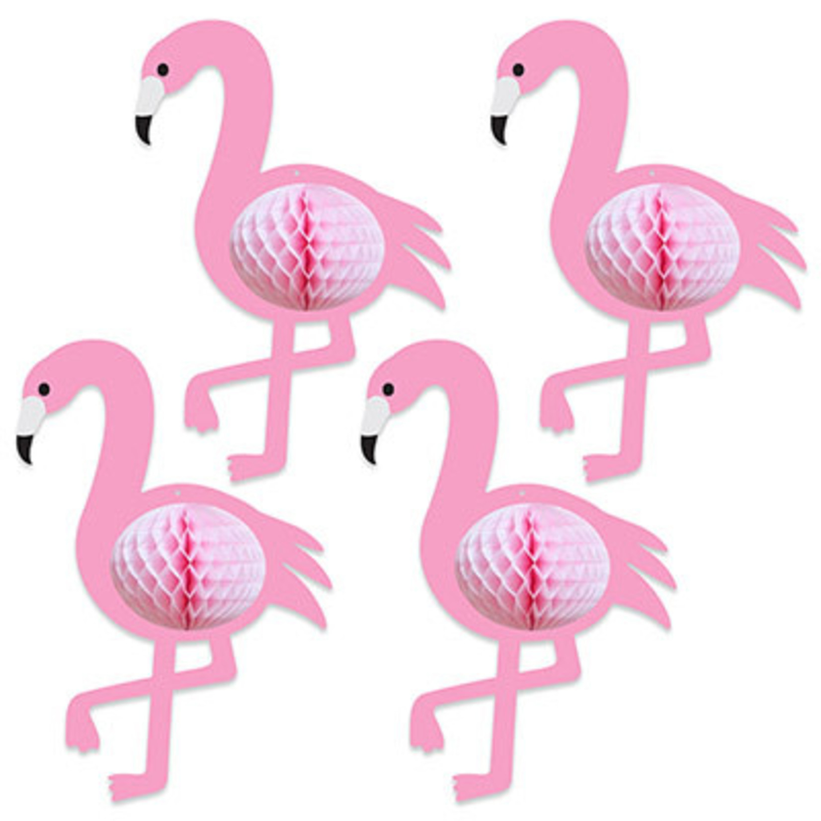 Beistle 10" Honeycomb Flamingos - 4ct.