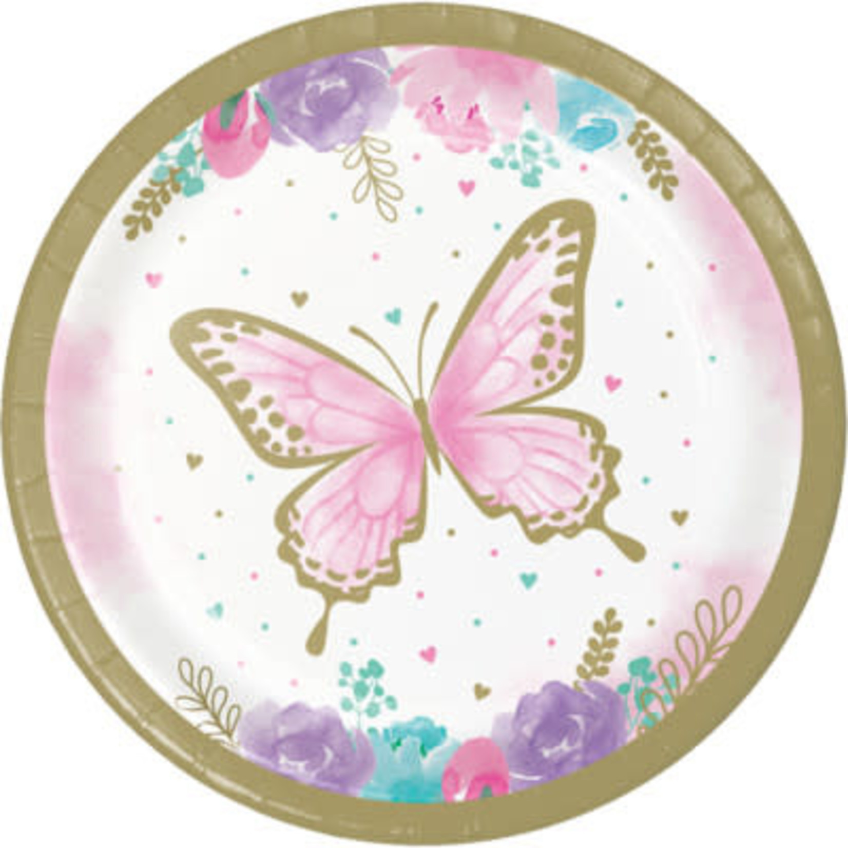 Creative Converting Butterfly Shimmer 7" Plates - 8ct.