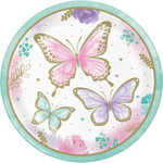 Creative Converting Butterfly Shimmer 9" Plates - 8ct.