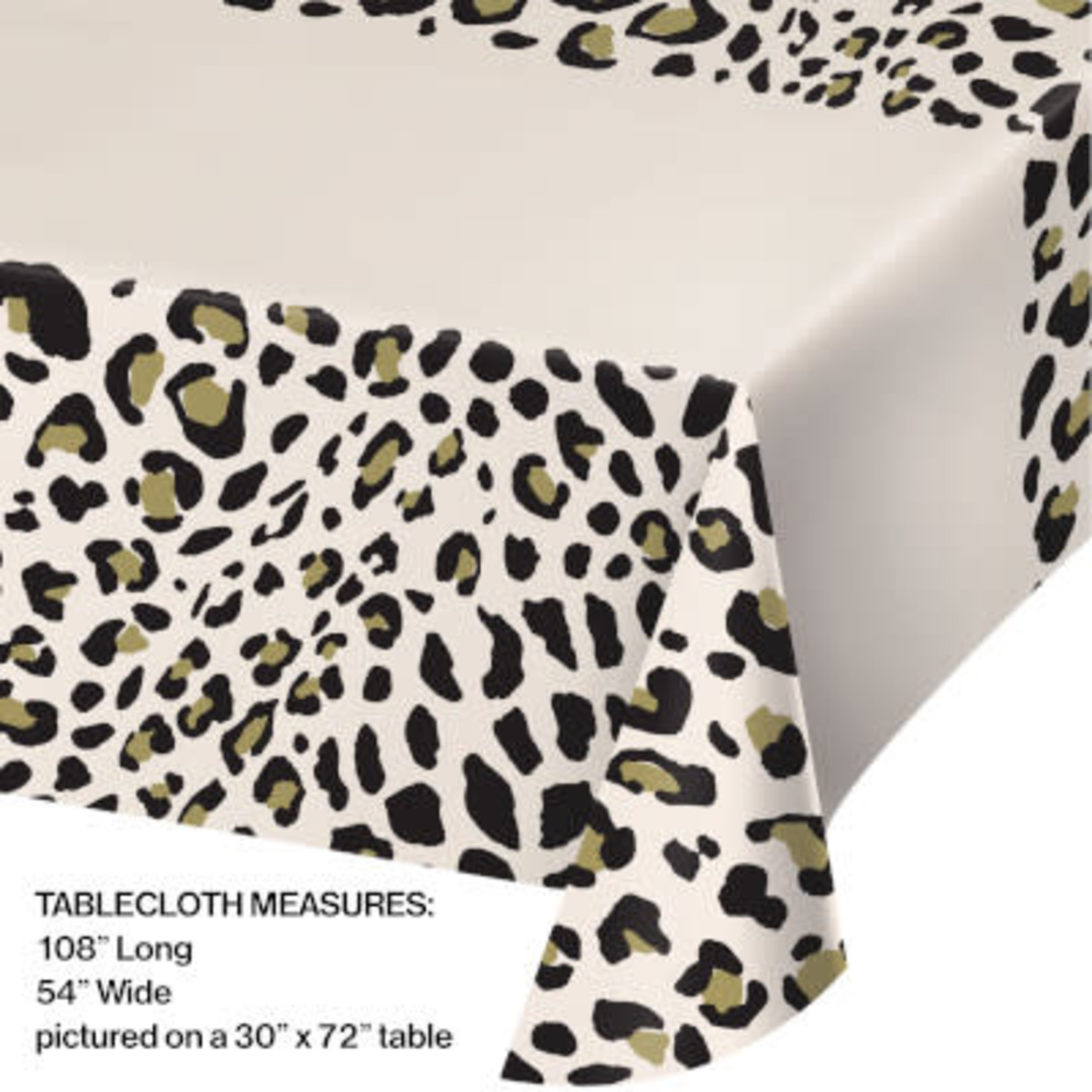 Creative Converting Leopard Print Tablecover - 54" x 102"