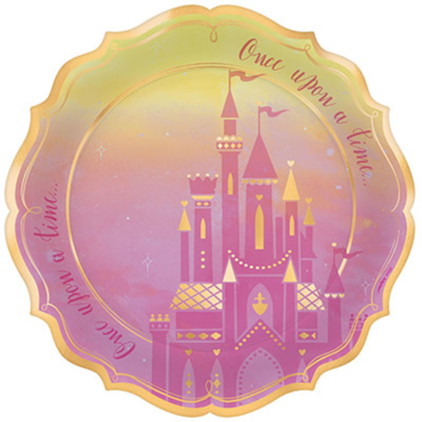 Amscan 10" Disney Princess Foil Shaped Plates - 8ct.