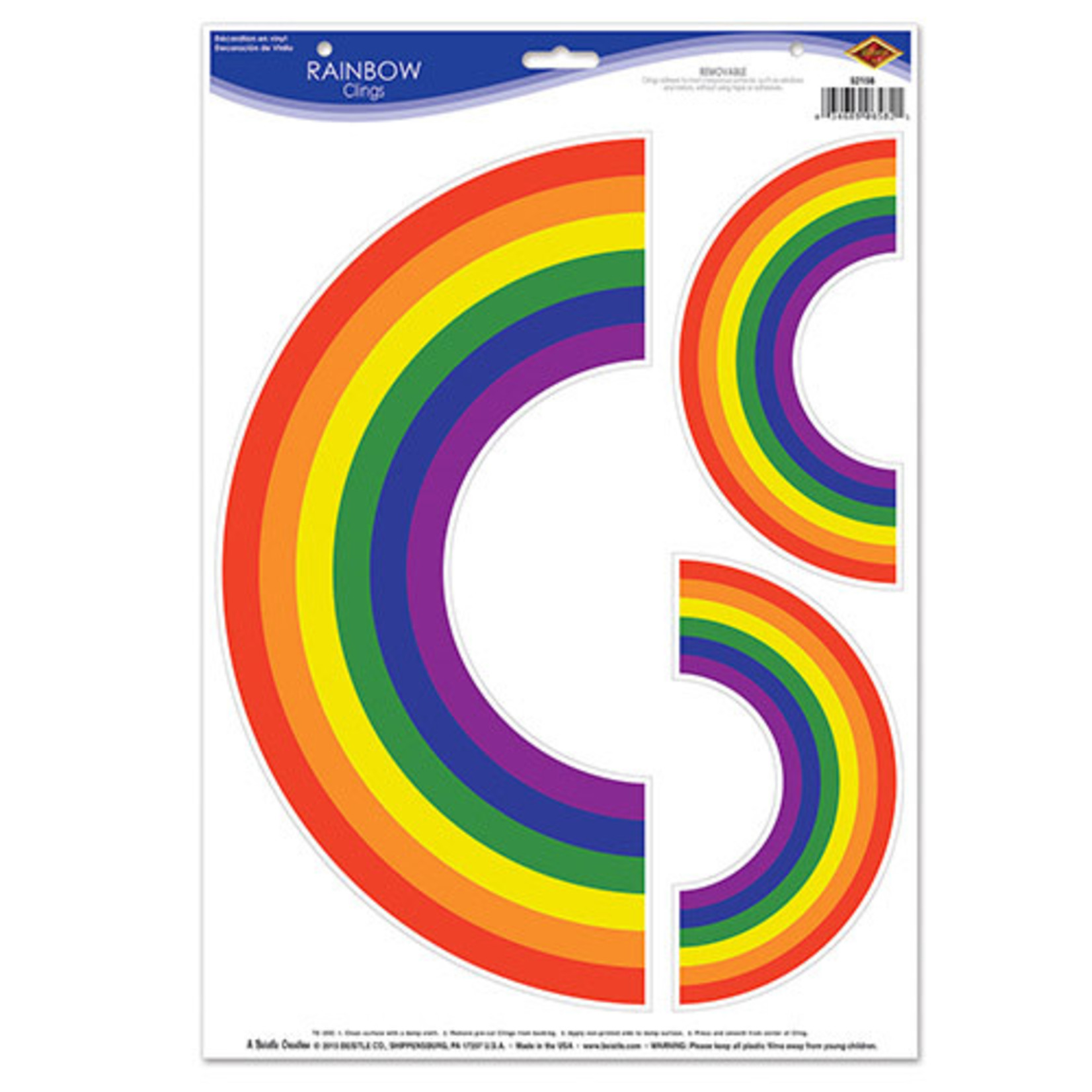 Beistle Rainbow Clings - 3ct.