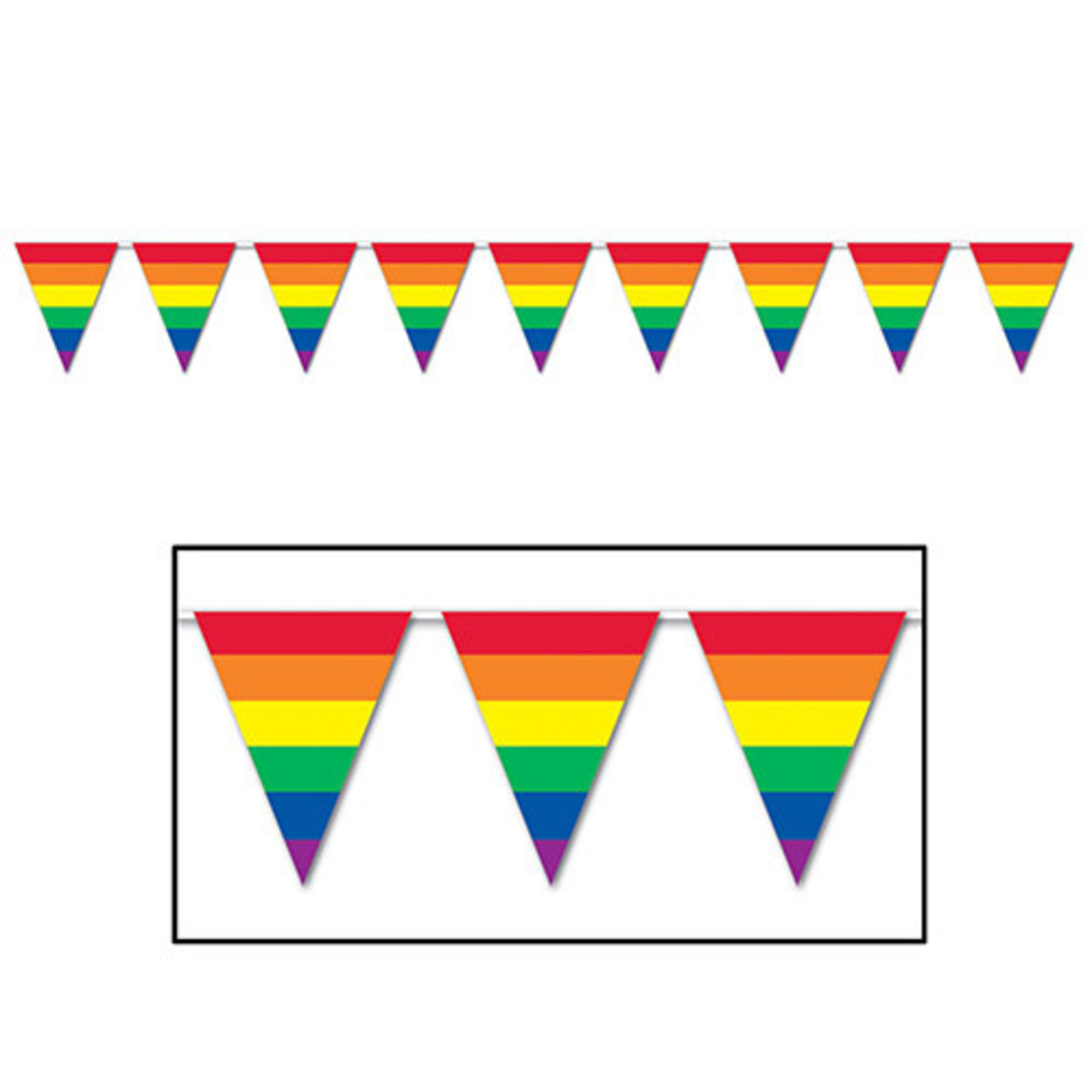 Beistle Rainbow Pennant Banner - 30ft.