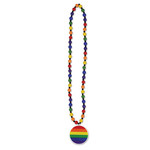 Beistle Rainbow Beads w/ Pride Medallion - 1ct.