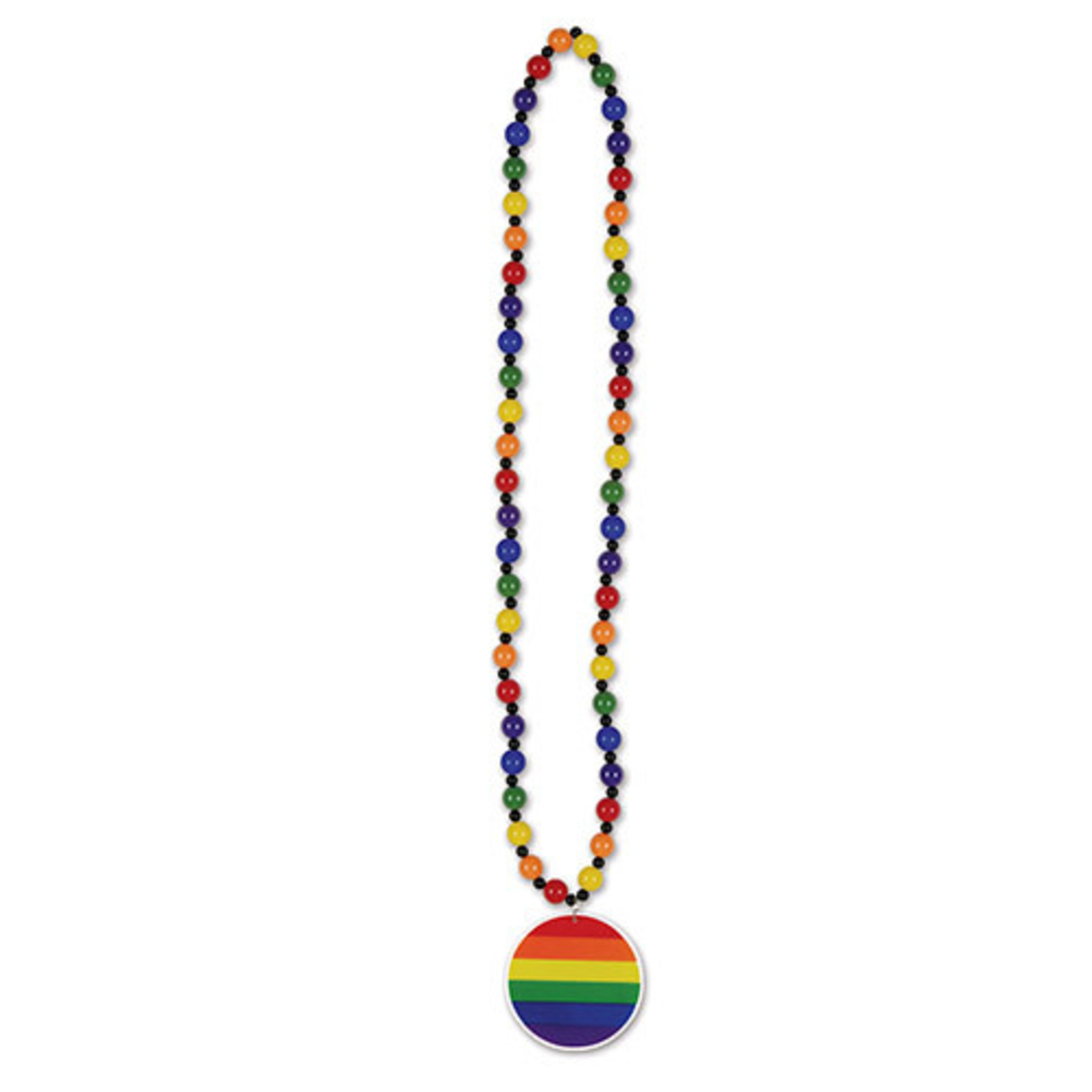 Beistle Rainbow Beads w/ Pride Medallion - 1ct. - Party Adventure