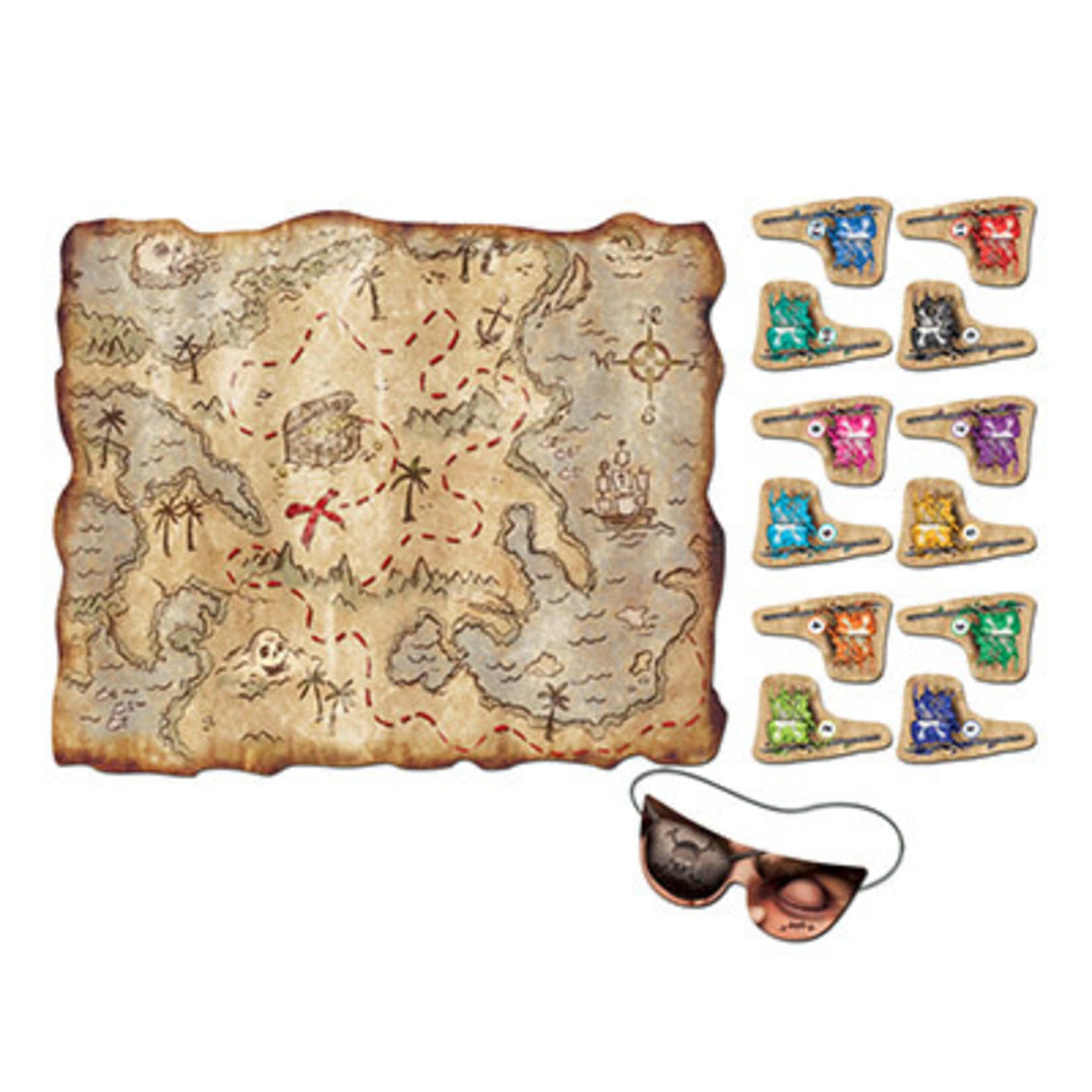 Beistle 'Pin The Flag' Treasure Map Game - 14ct.