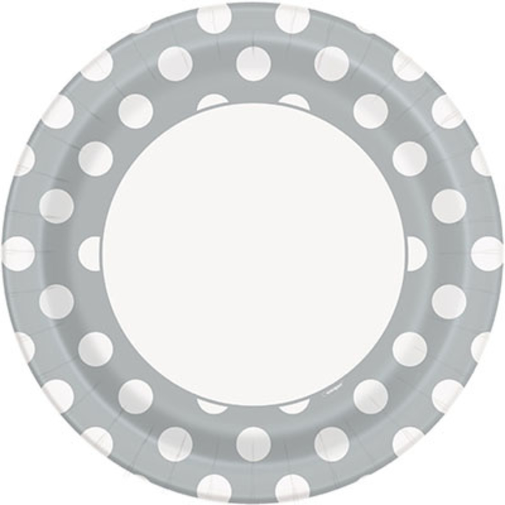 unique Silver Dots 9" Plates - 8ct.