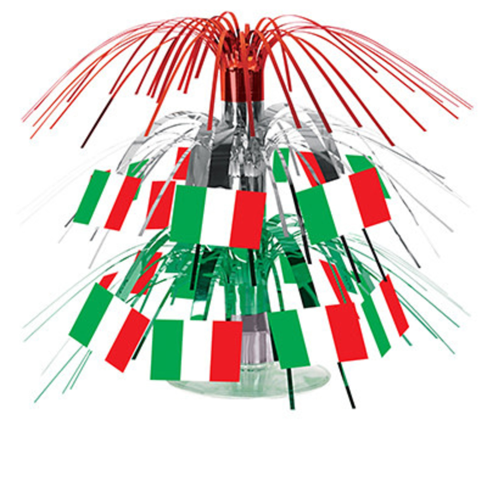 Beistle Italian Flag 7.5" Cascade Centerpiece - 1ct.