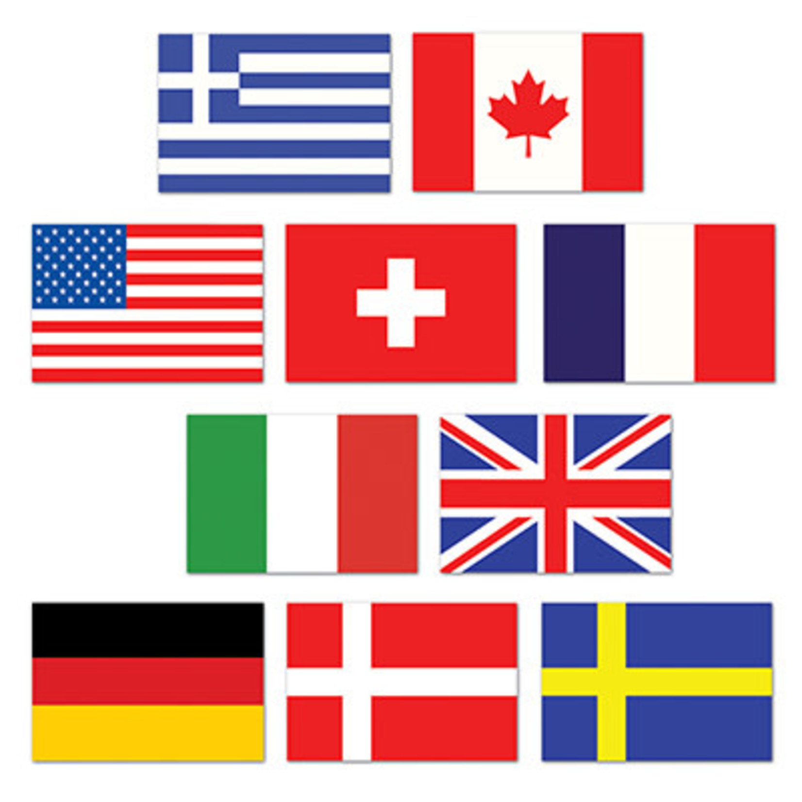 Beistle Mini International Flag Cutouts - 10ct.
