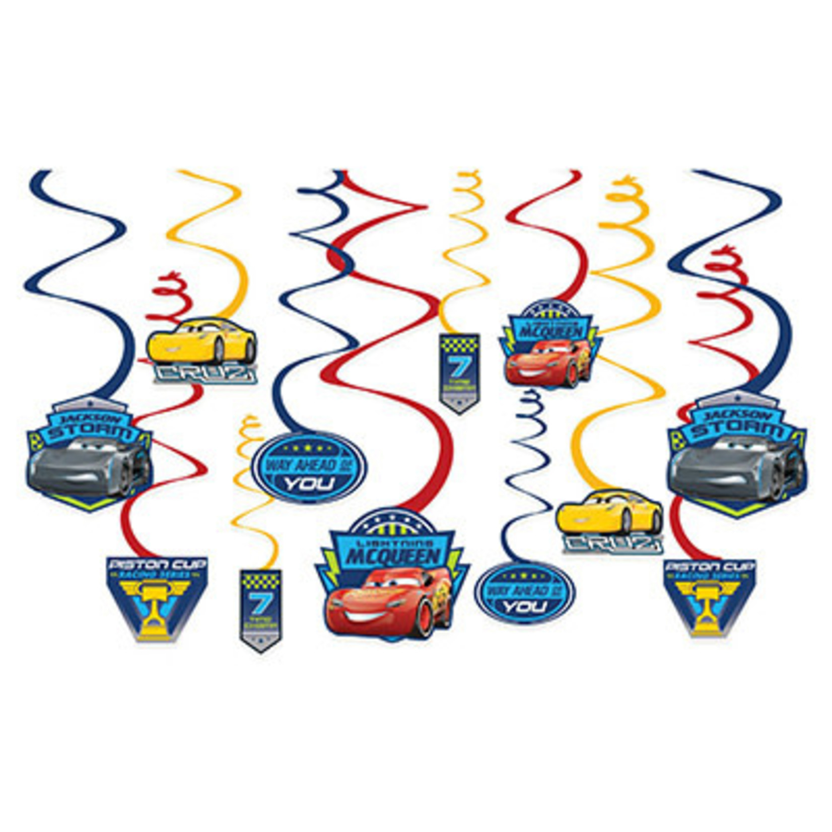 Amscan Disney's Cars 3 Hanging Swirl Decorations - 12ct.