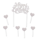 Beistle Silver Happy Birthday Cake Topper - 7ct.