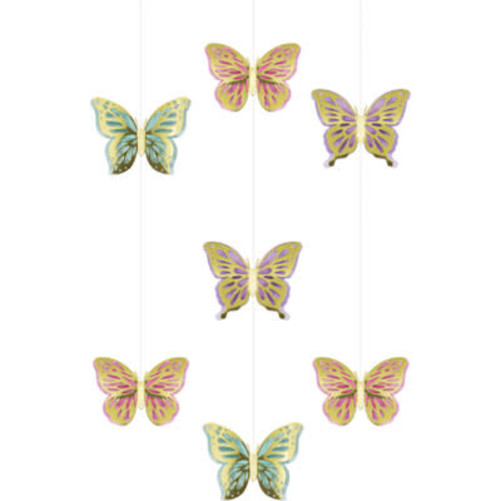 Creative Converting Butterfly Hanging Cutouts - 3ct.