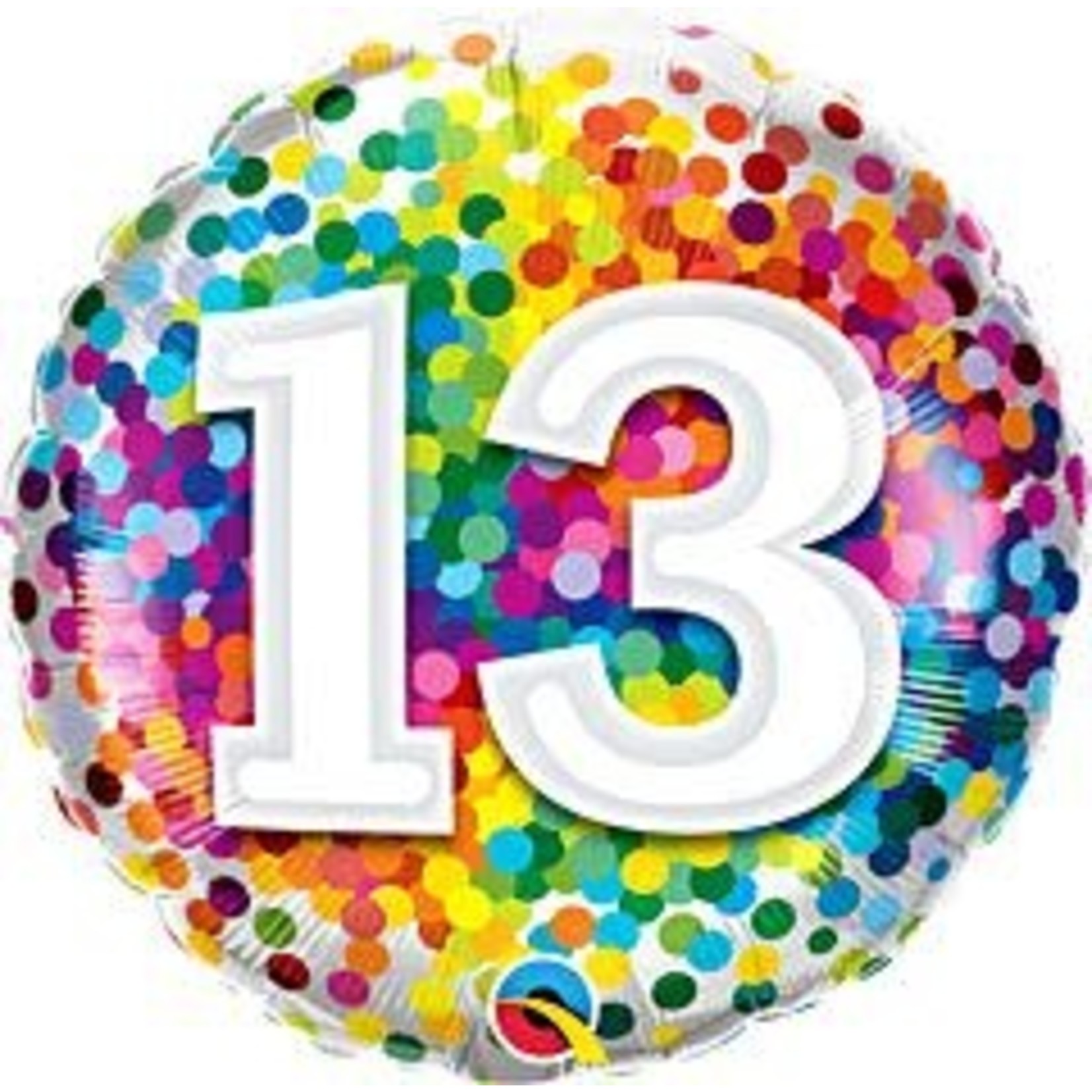 mayflower 18" Rainbow Confetti 13th Birthday Mylar Balloon - 1ct.