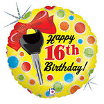 mayflower 18" 16th Birthday Car Key Mylar