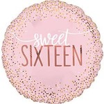 A to Z 18" Sweet Sixteen Rose Gold & Pink Mylar