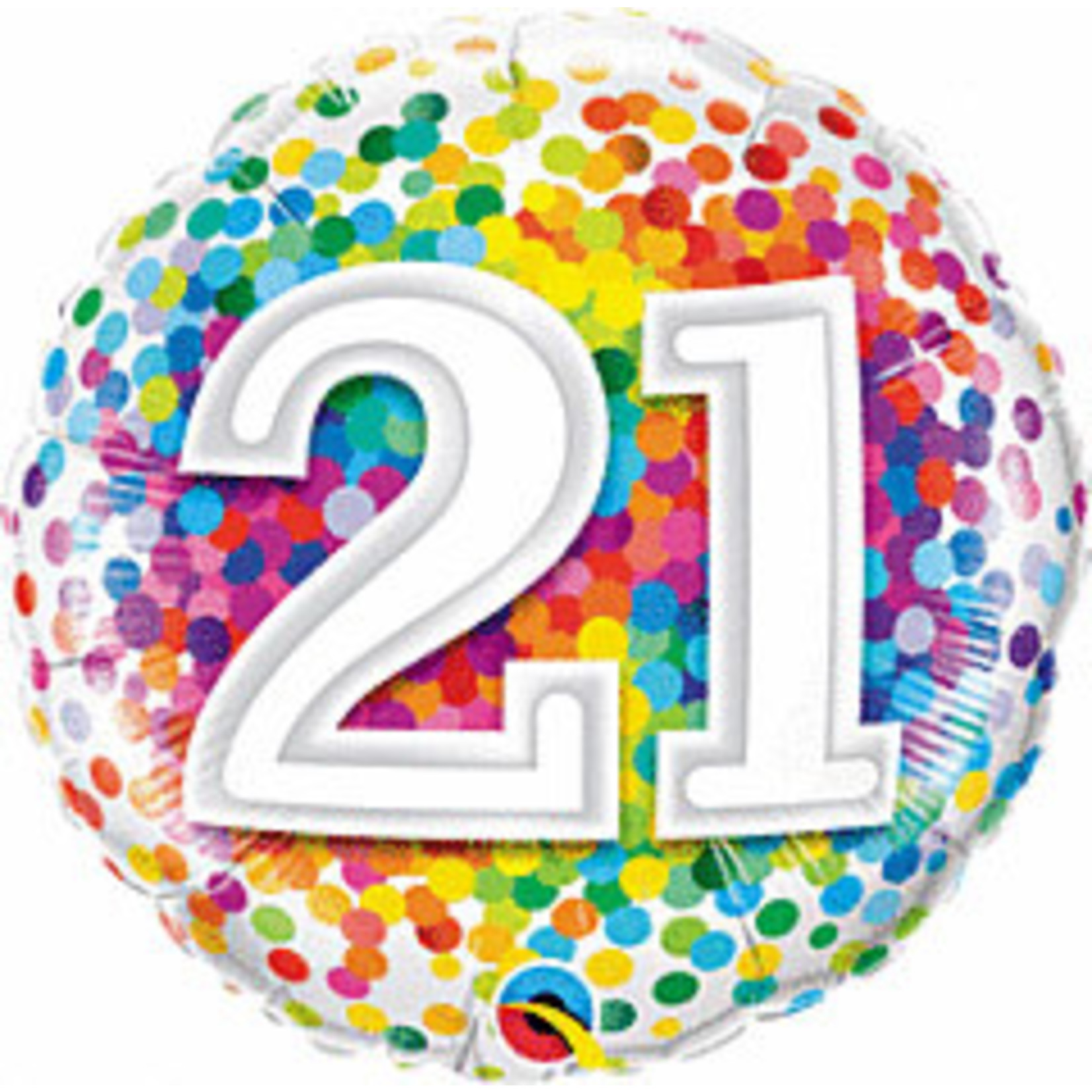 mayflower 18" Rainbow Confetti 21st Birthday Mylar
