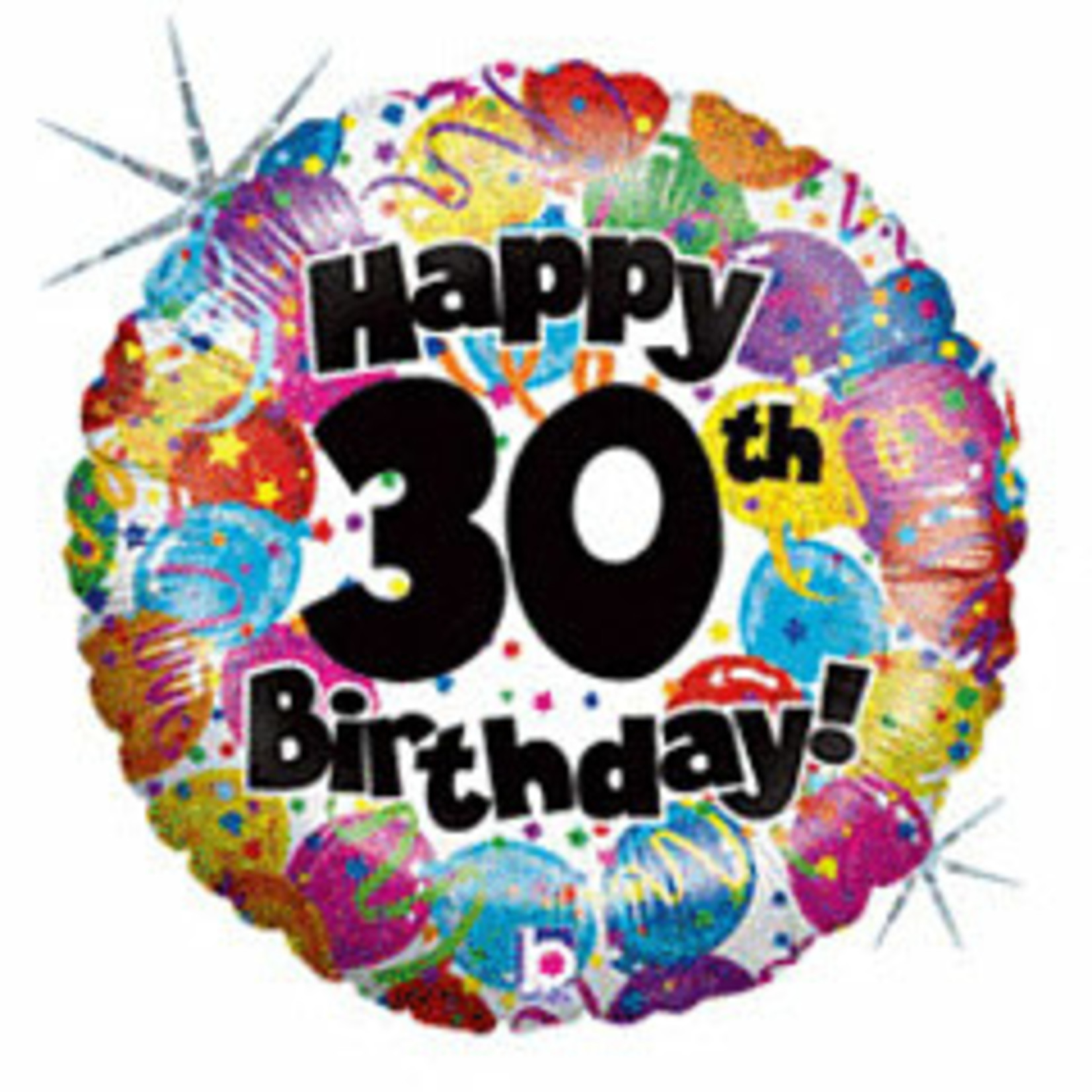 mayflower 18" Happy 30th Birthday Holographic  Mylar