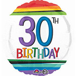 A to Z 18" Rainbow 30th Birthday  Mylar