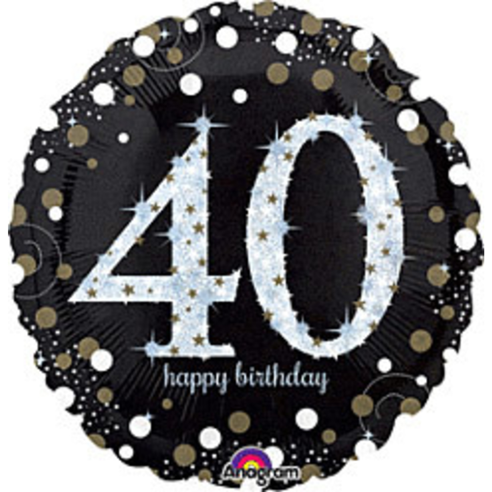 A to Z 18" Sparkling 40th Birthday Mylar