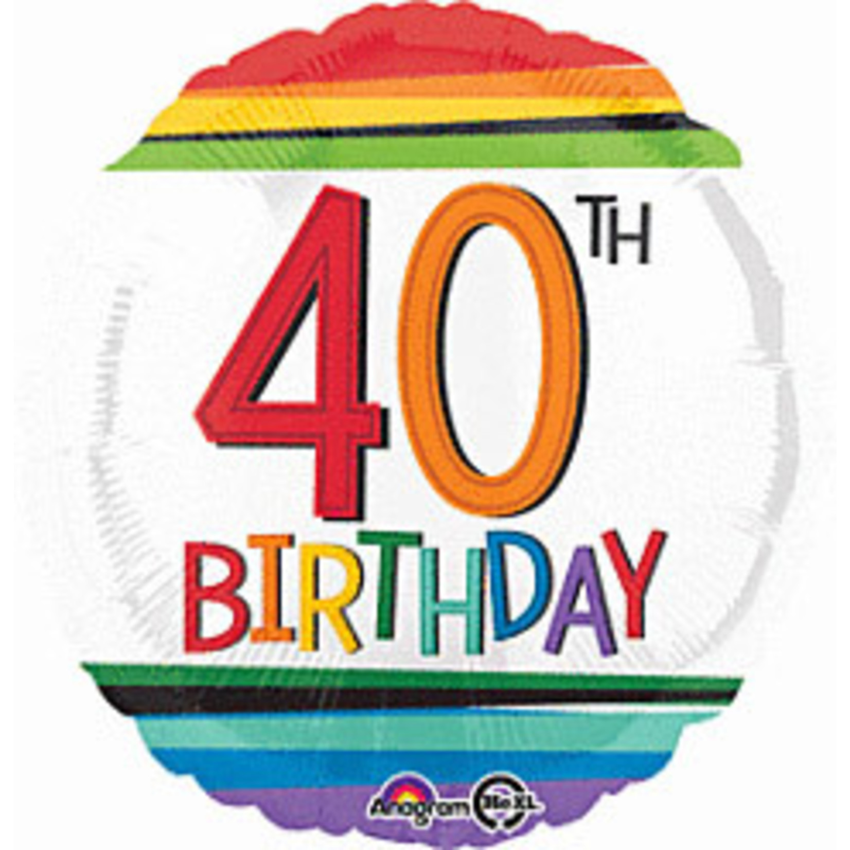 A to Z 18" 40th Rainbow Birthday Mylar