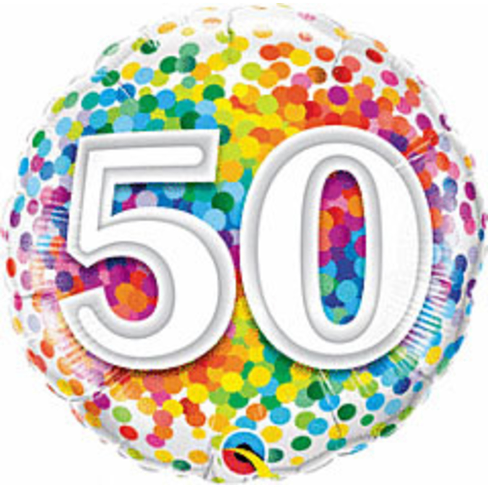 mayflower 18" 50th Birthday Rainbow Confetti Mylar