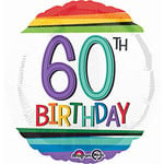 A to Z 18" Rainbow 60th Birthday Mylar